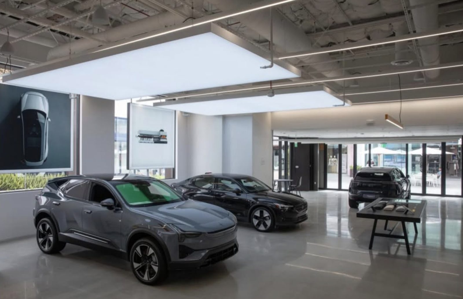 Commercial showroom interior painting and finish work